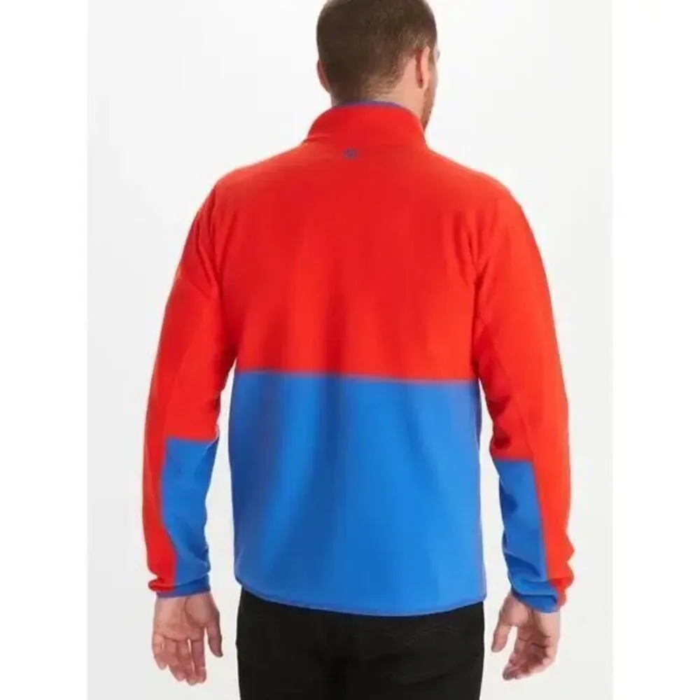 Marmot Men’s Rocklin 1/2-Zip Fleece Jacket Pullover size XXL Blue Red